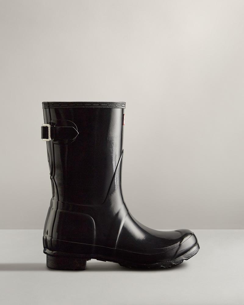 Bottes de Pluie Hunter Corta Back Adjustable Gloss  Femme | AKS-5285063