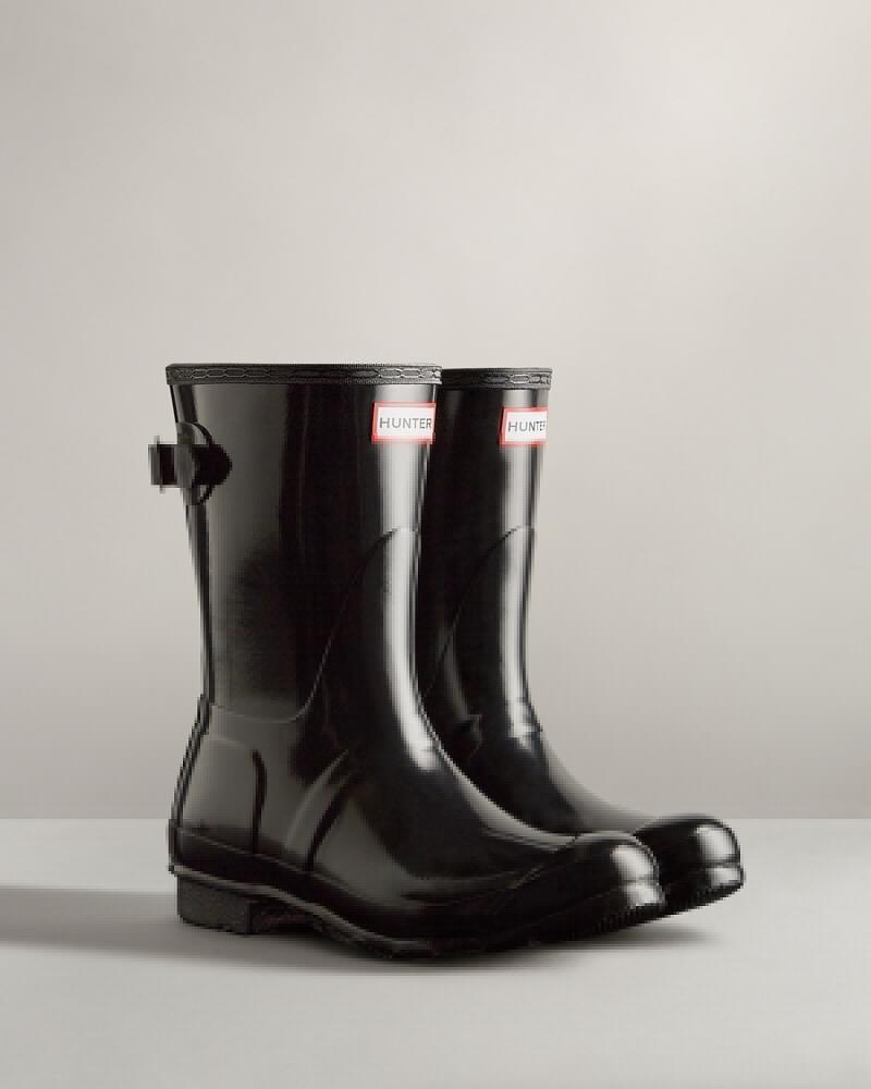 Bottes de Pluie Hunter Corta Back Adjustable Gloss  Femme | AKS-5285063