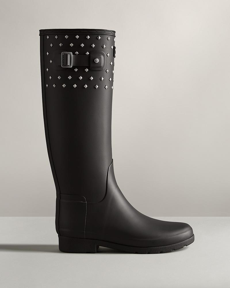 Bottes de Pluie Hunter Refined Slim Fit Alti Stud Cuff  Femme | QIW-4562737