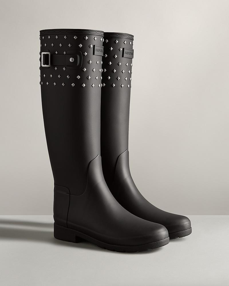 Bottes de Pluie Hunter Refined Slim Fit Alti Stud Cuff  Femme | QIW-4562737